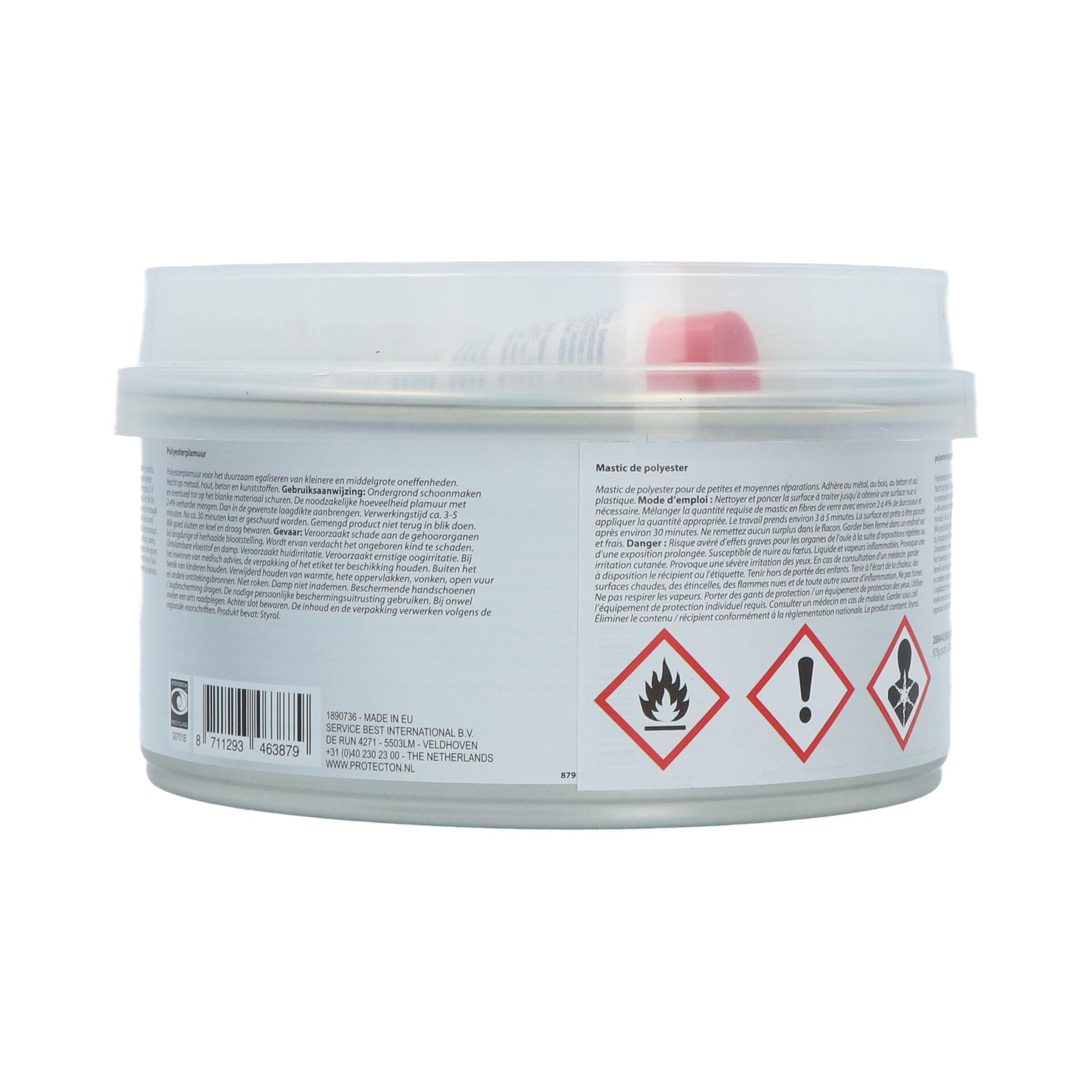 Protecton Mastic de polyester 1kg, Noir