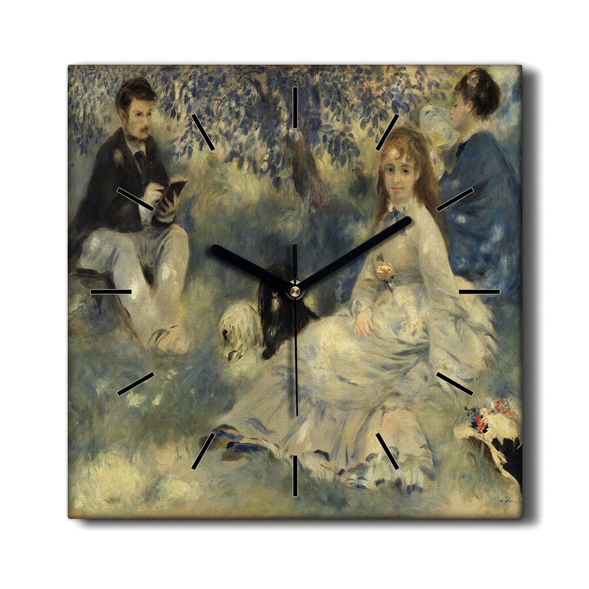 Horloge sur Toile Silencieuse 30x30cm Solution Anti Tic-Tac Salon Coloray