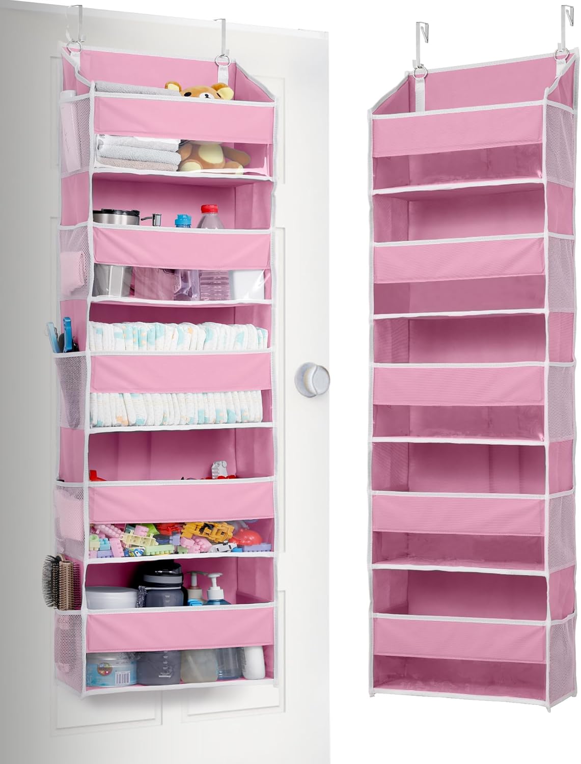 ULG 1 Pack Over Door Organizer with 5 Large Pockets 10 Mesh Side Pockets