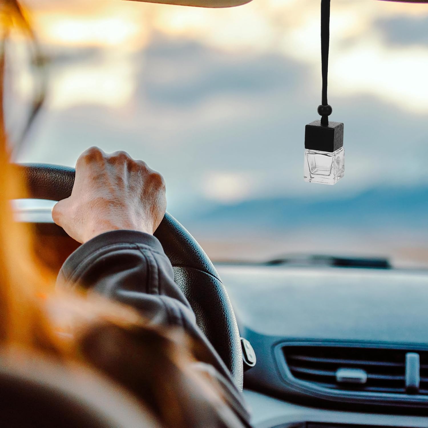 Toddmomy 6pcs Car Hanging Fragrance Bottles 8ml Refillable Transparent Air Freshener with Compact Design and Unique Bottle Style for Car and Home Use