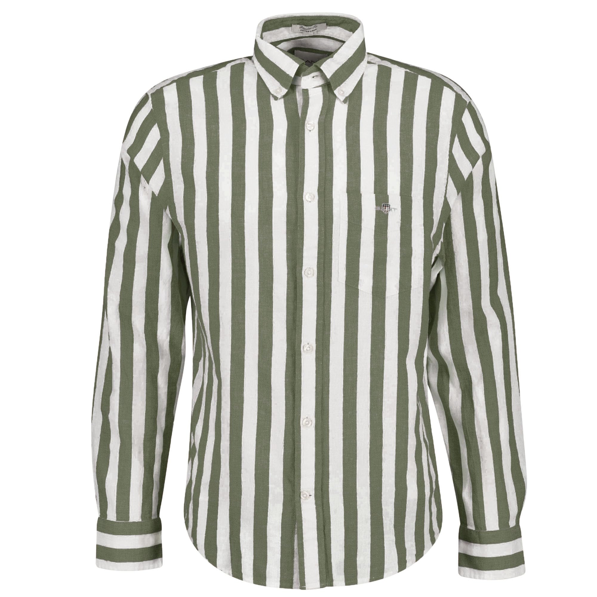 Gant Herren Reg Cotton Linen Stripe Shirt Hemd (1er Pack)