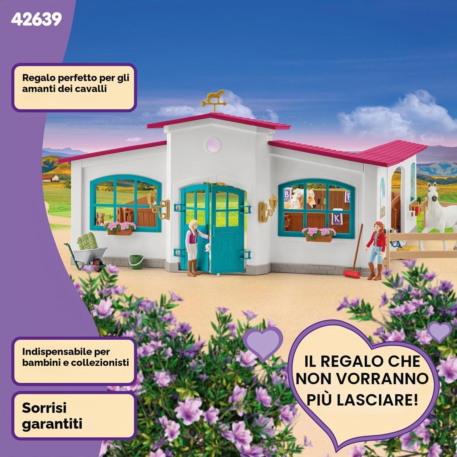 SCHLEICH HORSE CLUB | Maneggio Peppertree 42639 | con ostacoli, paddock e tanti accessori | regalo perfetto per bambine e bambini | cavalli giocattolo dai 5 anni | set da 179 pezzi