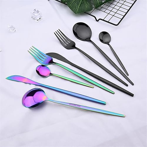 Miniatura 3 de Modern Stainless Steel Tableware Set 24 Piece Tableware Set for 6 People Tableware Set for Family and Restaurant Dishwasher Safe Color  Pink gold