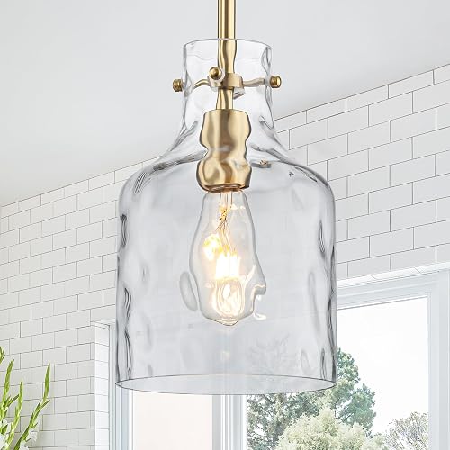 WILON Pendant Light Fixtures,Glass Pendant Lighting for Modern Kitchen Island