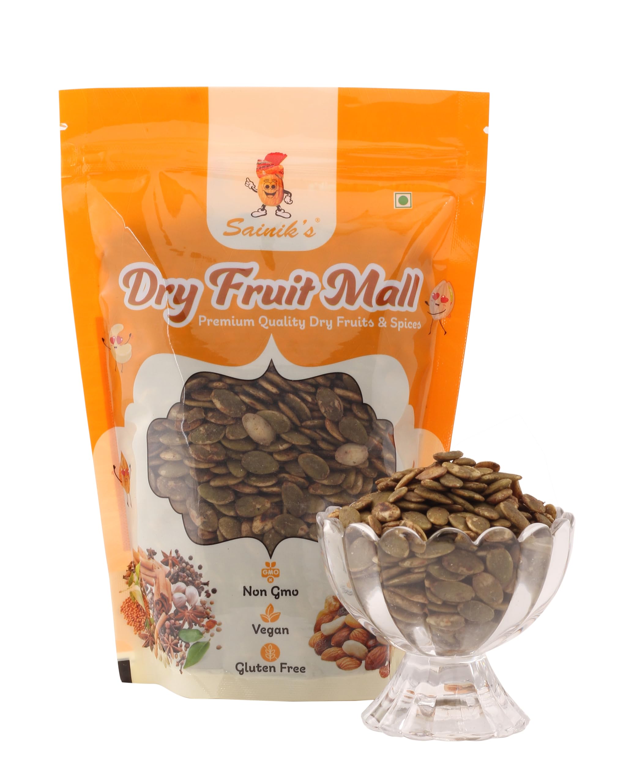 Sainik's Dry Fruit Mall Roasted Salted Pumpkin Seeds, 1kg, Rich in Protein, Dietary Fibre, Magnesium & Phosphorus, Raw & Roasted Pumpkin Seeds, Source of Iron & Zinc, Handpicked Seeds 2