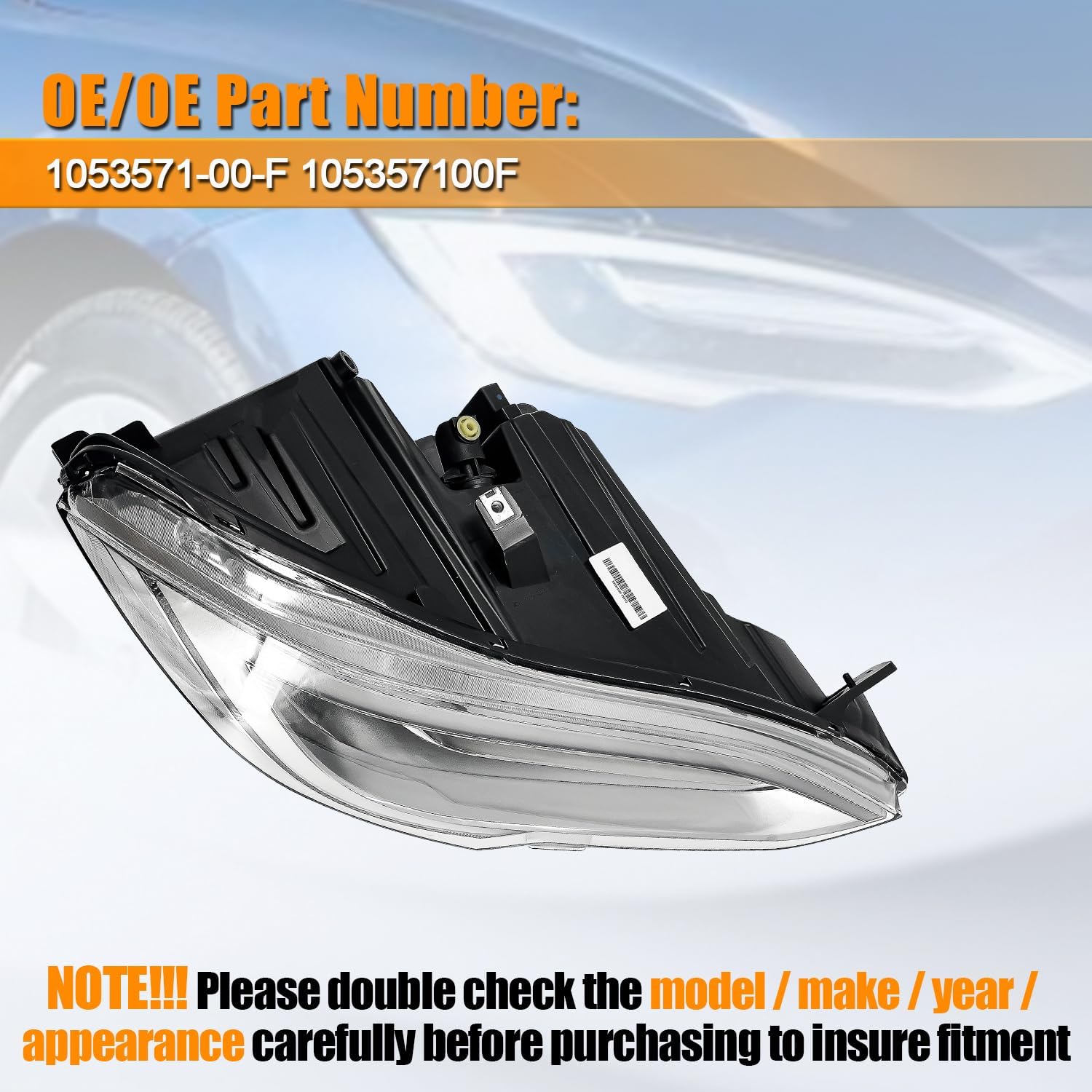 105357100F Right LED Headlight w/AFS Compatible with Tesla Model S 2016-2021 Passenger Side Adaptive Headlamp Replace 1053571-00-F