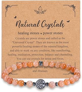 Bracelet Charme Arbre de Vie en Hématite pour Femme Fille 6mm Bracelet Élastique avec Perles Rondes en Pierre Naturelle Précieuse Yoga Bracelets Porte Bonheur Énergétique Spirituel Femmes