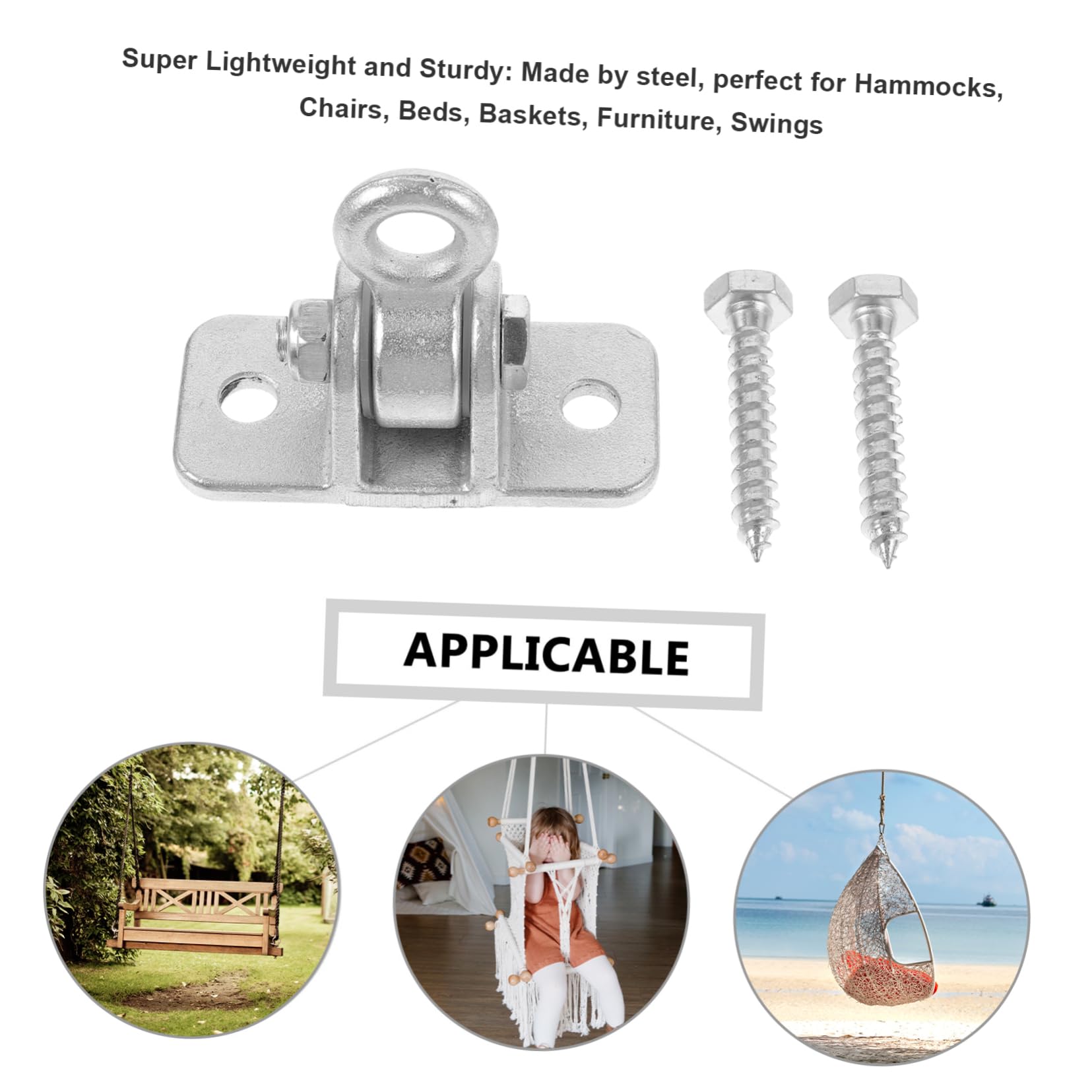 TOYANDONA Kit De Accesorios para Colgar Hamacas Gancho para Columpio Accesorios Fijos Disco Fijo para Columpios Gancho para Hamaca Kit para Colgar Escenario De Jardín o Puerta