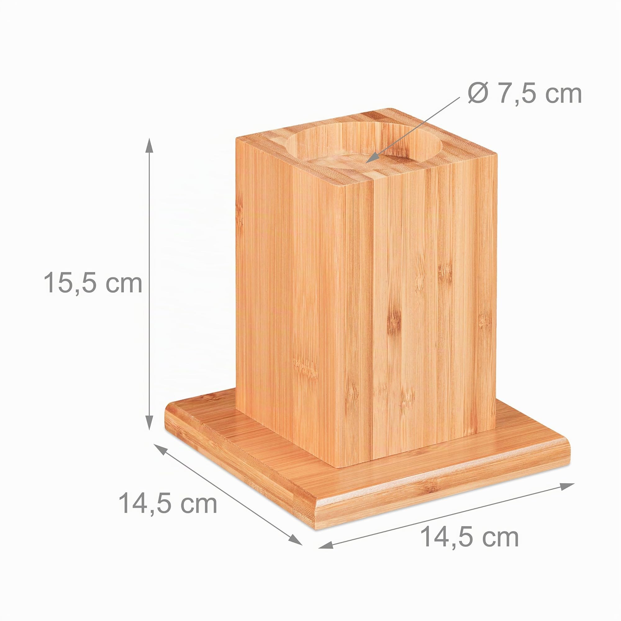 Relaxdays Set di 4 Rialzi per Mobili, Aumento in Altezza 14 cm, Legno Naturale, 15,5x14,5x14,5 cm