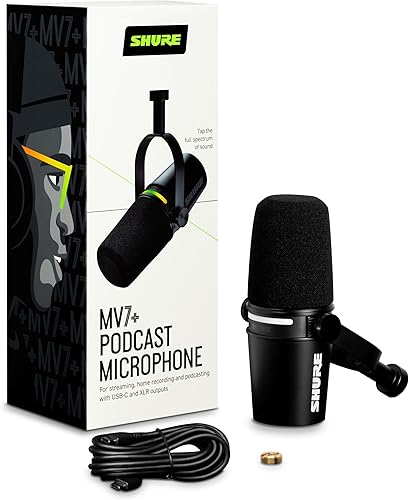 Miniatura 2 de Shure MV7+ Podcast Microphone. Enhanced Audio, LED Touch Panel, USB-C & XLR Outputs, Auto Level Mode, Digital Pop Filter, Reverb Effects,