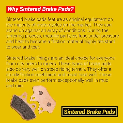Miniatura 6 de Pastillas de freno para Harley Davidson Electra Glide Ultra Classic Road King Fatboy Dyna Heritage Softail Night Train Touring, Low Rider, Wide