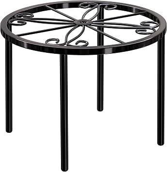 bussdis Plant Stand 1 PCS-7.9 IN Flower Pot Stand Plant Rack for Indoor and Outdoor Courtyard Gardens Black