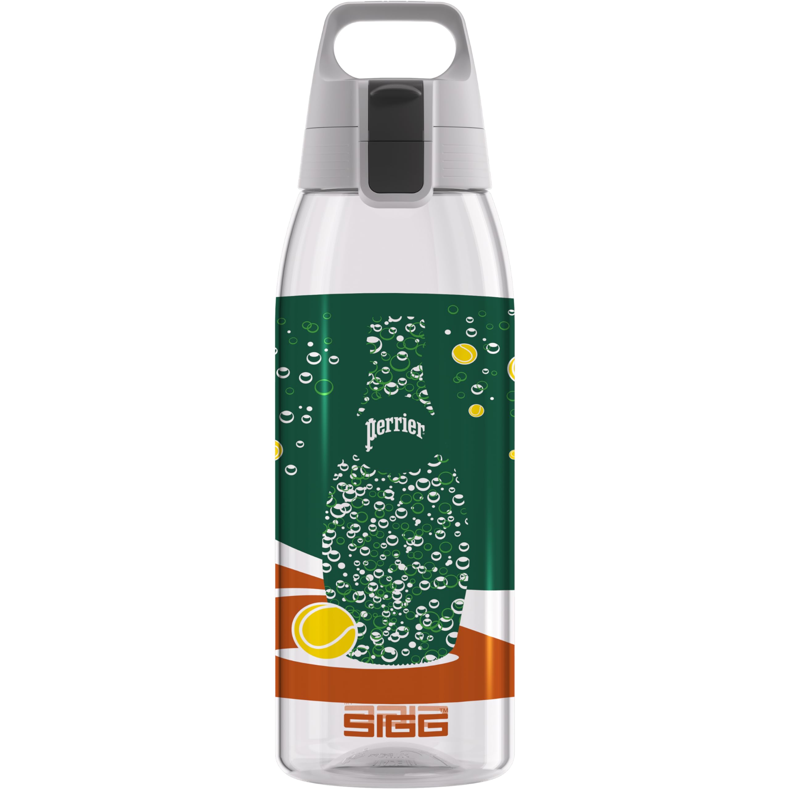 SIGG - Tritan Renew Transparent Water Bottle - Total Clear ONE Roland Garros - Suitable For Carbonated Beverages - Dishwasher Safe - Leakproof - Lightweight - Scratch Resistant - BPA Free - Green - 1L