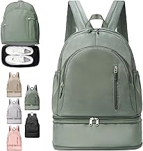 LUKIUP Gym Backpack for Men and Women, with Shoe Compartment and Nose Pocket, Sports Backpack for Swimming and Yoga, Green, Designer