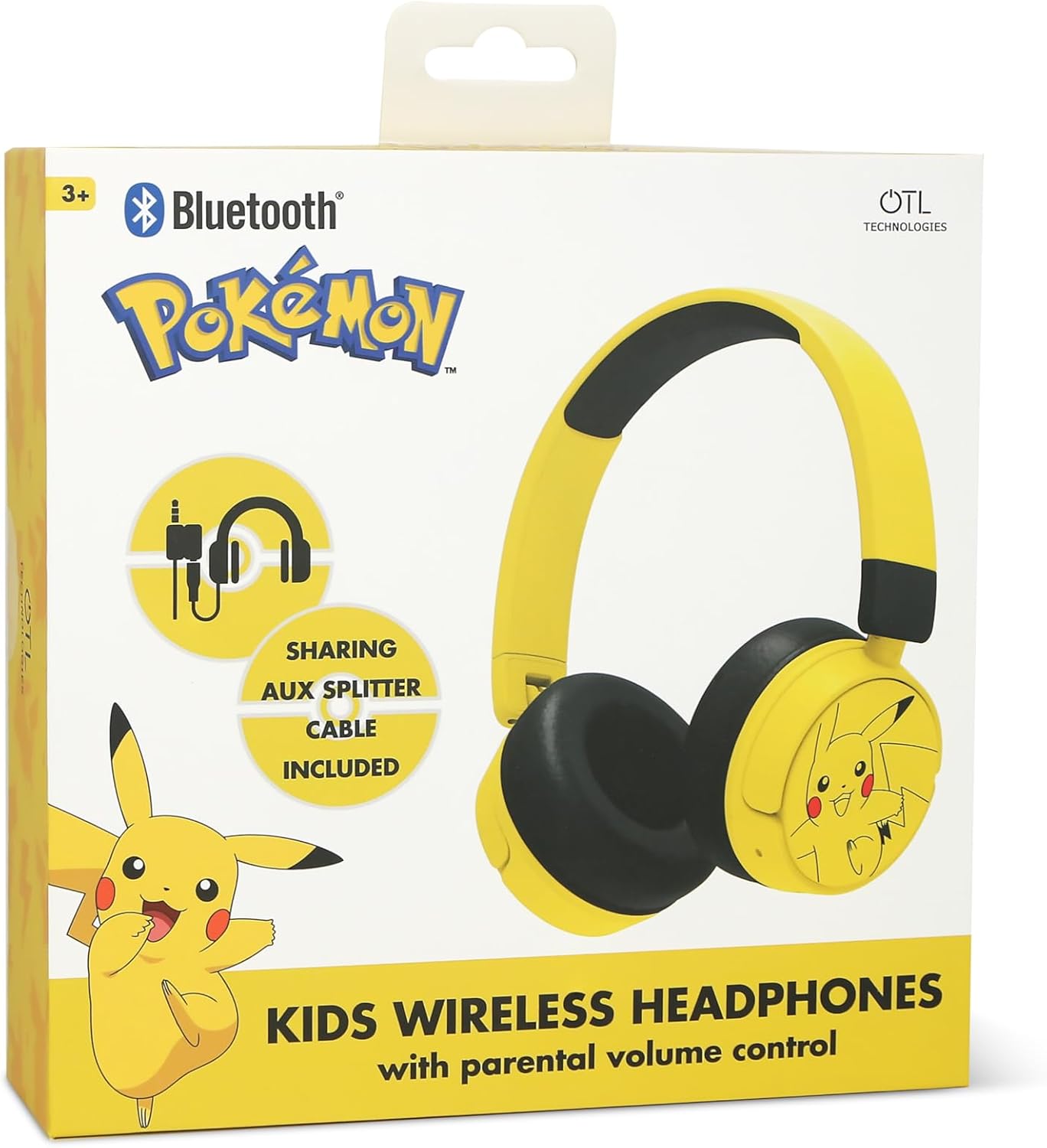 OTL Technologies kids headphones without cable Pokemon Pikachu with volume control and audio sharing cable
