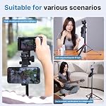 ULANZI MT-78 Extendable Phone Tripod, 72.83" Selfie Stick Phone Camera Tripod Stand with 2 in 1 Phone Clip, 360° Ball Head Camera Tripod with Cold Shoe for iPhone Sony Canon, Lightweight for Travel