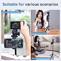 Vista 3 de ULANZI MT-78 Trípode extensible para teléfono, de metal de 72.83 pulgadas, soporte de trípode para cámara selfie stick con clip de teléfono 2 en 1