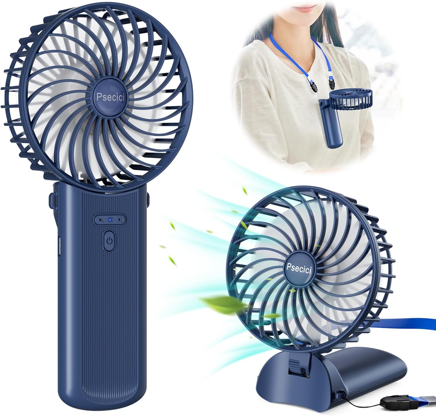 Amazon | ハンディファン 携帯扇風機 手持ち扇風機 充電式USB扇風機 ハンディ扇風機 小型 静音 4段階風量調節 7枚羽根 一台3役 ...