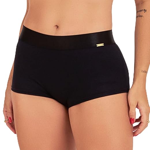 Calcinha Boxer Modal Feminina Forro em Algodão Box Love Secret