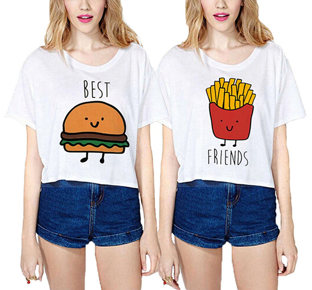 Buy JINT Best Friends Tshirt 2Pack Women Burgers and Fries BFF