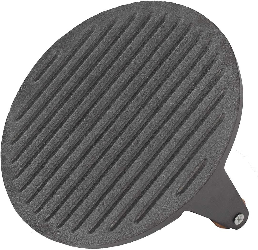 ZORMY 7-Inch Cast Iron Grill/Bacon Press Round Shape, Heavy-Duty Burger Press with Wood Handle 18cm