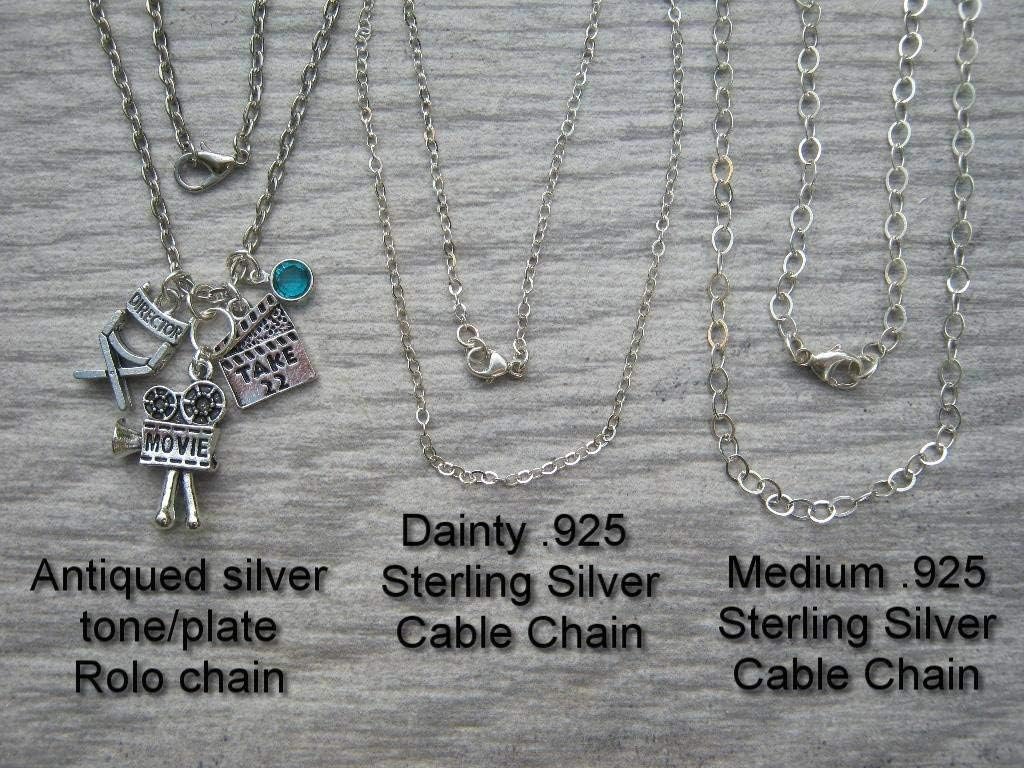 Personalized Film Director Necklace, Movie Camera Jewelry, Actress Birthstone Necklace, Actor Necklace, Director Producer Gift