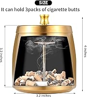 Vista 2 de Ceniceros para exteriores para patio con tapa, bandejas de cenizas con cubiertas, cenicero inodoro, juegos de bandejas de cenizas para cigarrillos