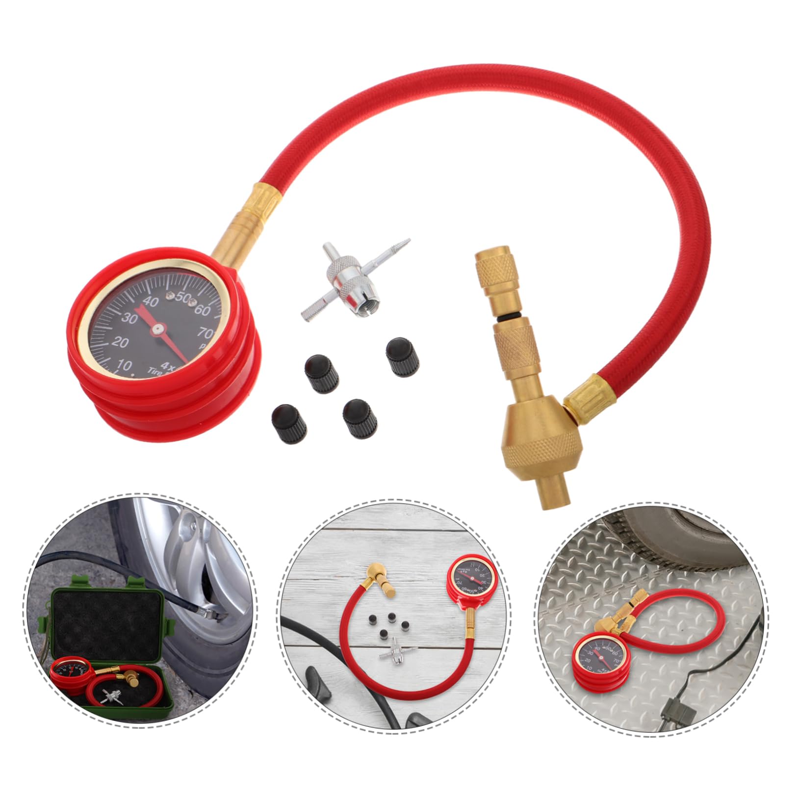 1set Manometro Per Pressione Pneumatici Professionale Con Dial Di Precisione Accessorio Multiuso Per Auto e Camion Installazione Facile Realizzato e Misurazione Accurata Per