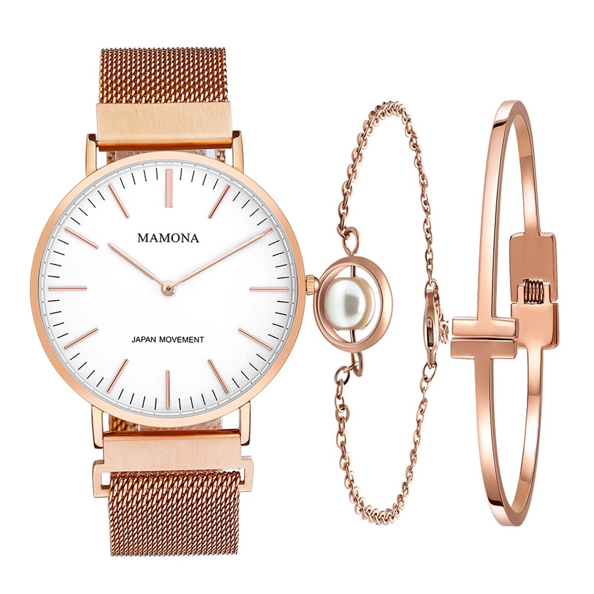 Women's gold watch and bracelet set Clearance