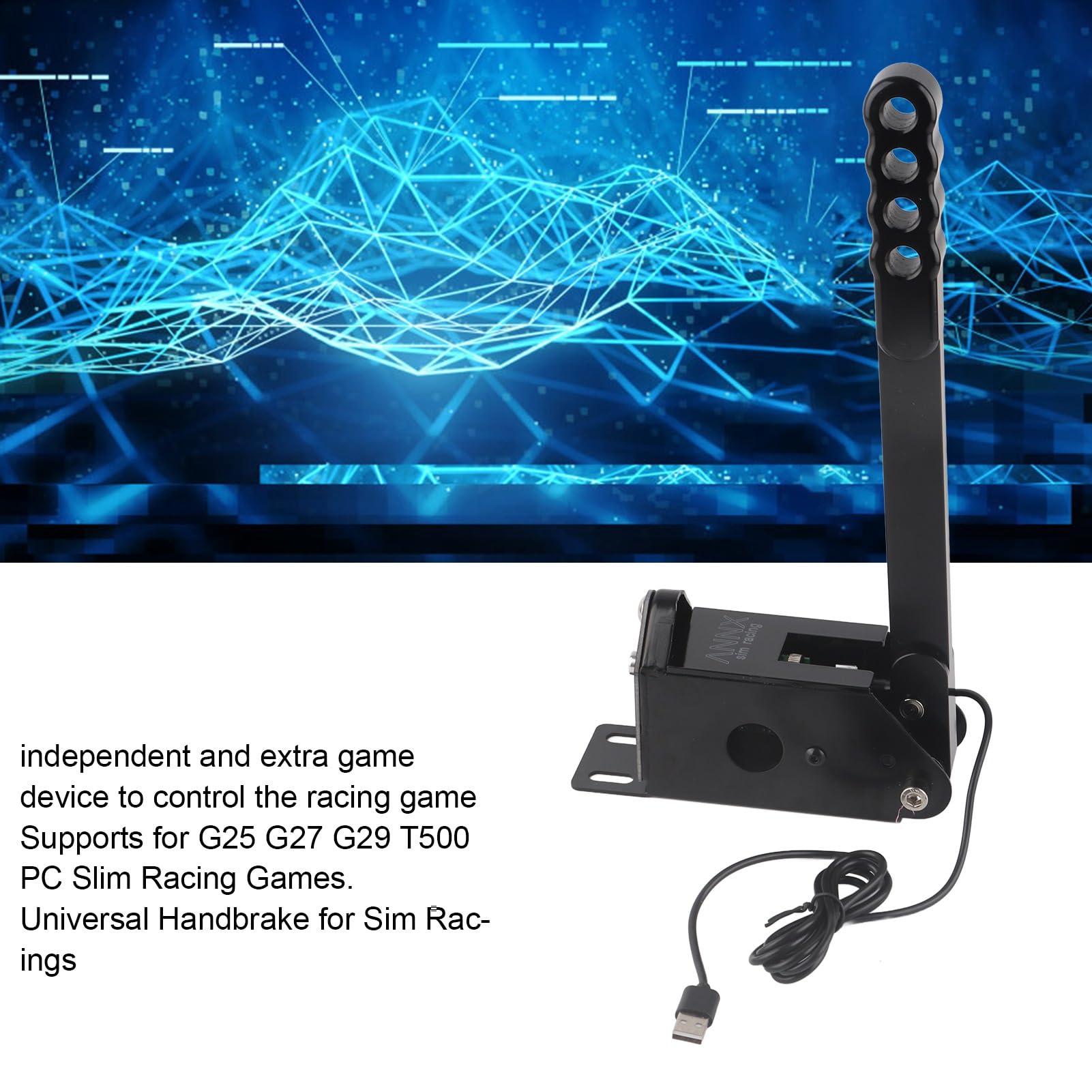SIXRUN Freno a Mano USB di Alta qualità per Periferiche di Gioco Professionali, Compatibile con Giochi di Corse SIM T500, Lega di Alluminio