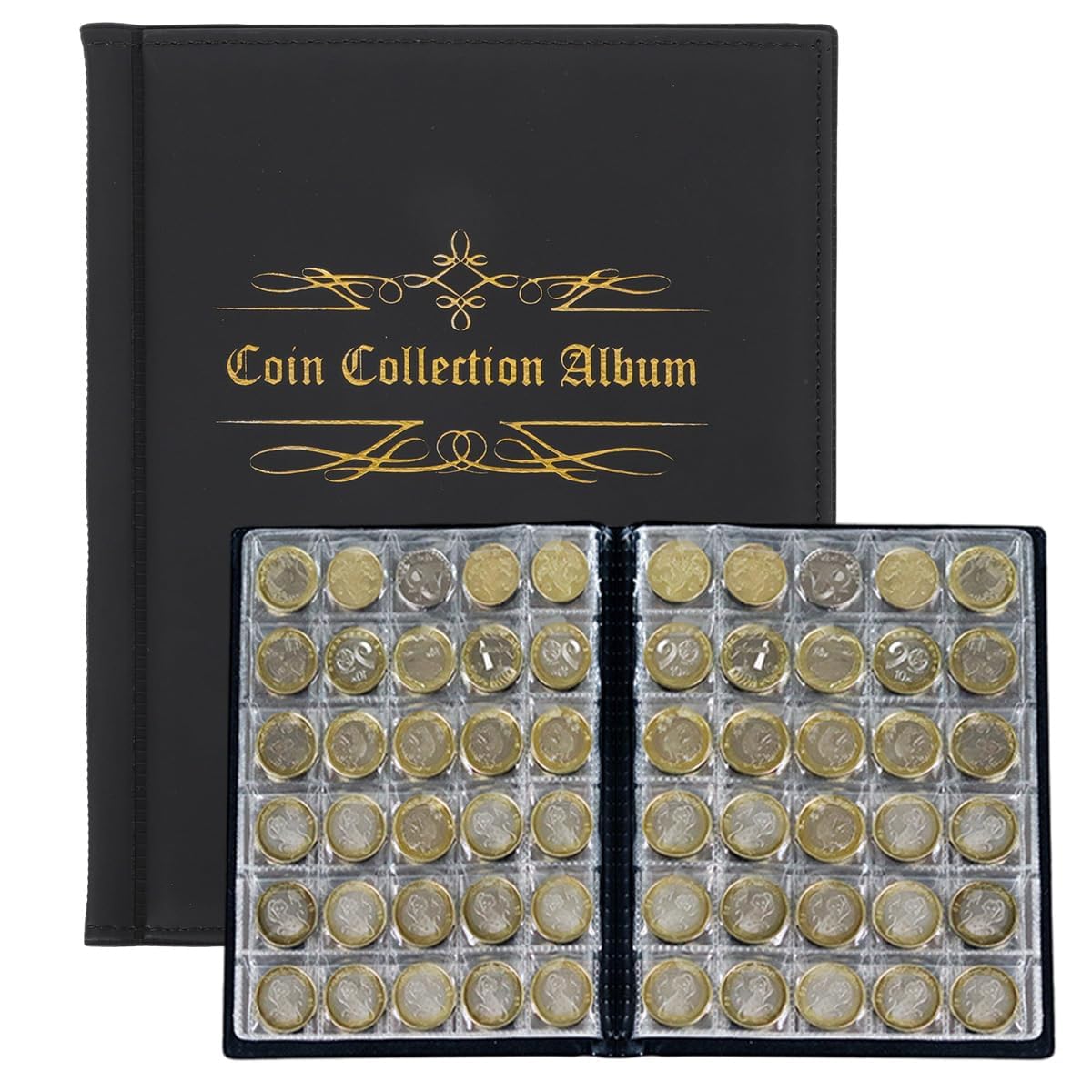 Munten Opslagalbum Muntenverzamelalbum 300/480 Stuks, Muntenalbum, 178 Mm X  245 Mm X 18 Mm, Muntenverzamelalbum, Muntenverzameling, Muntenalbum, Munten  Opbergen, Voor Munten, Postzegels, Merken, Medailles, Badge (480 Album Voor  300 Munten