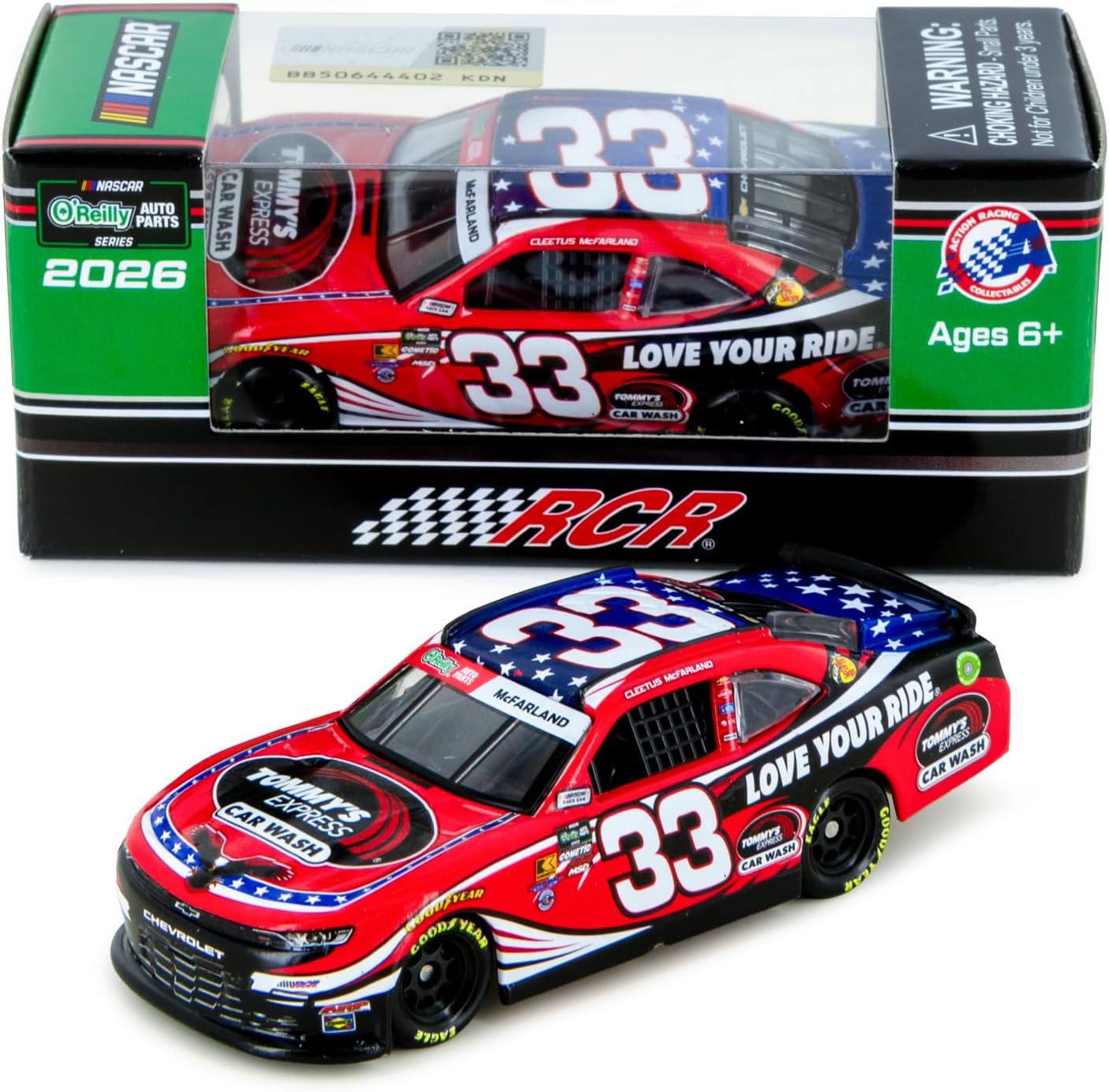 Cleetus McFarland 2026 Tommy's Express Car Wash Diecast Car 1:64 Scale