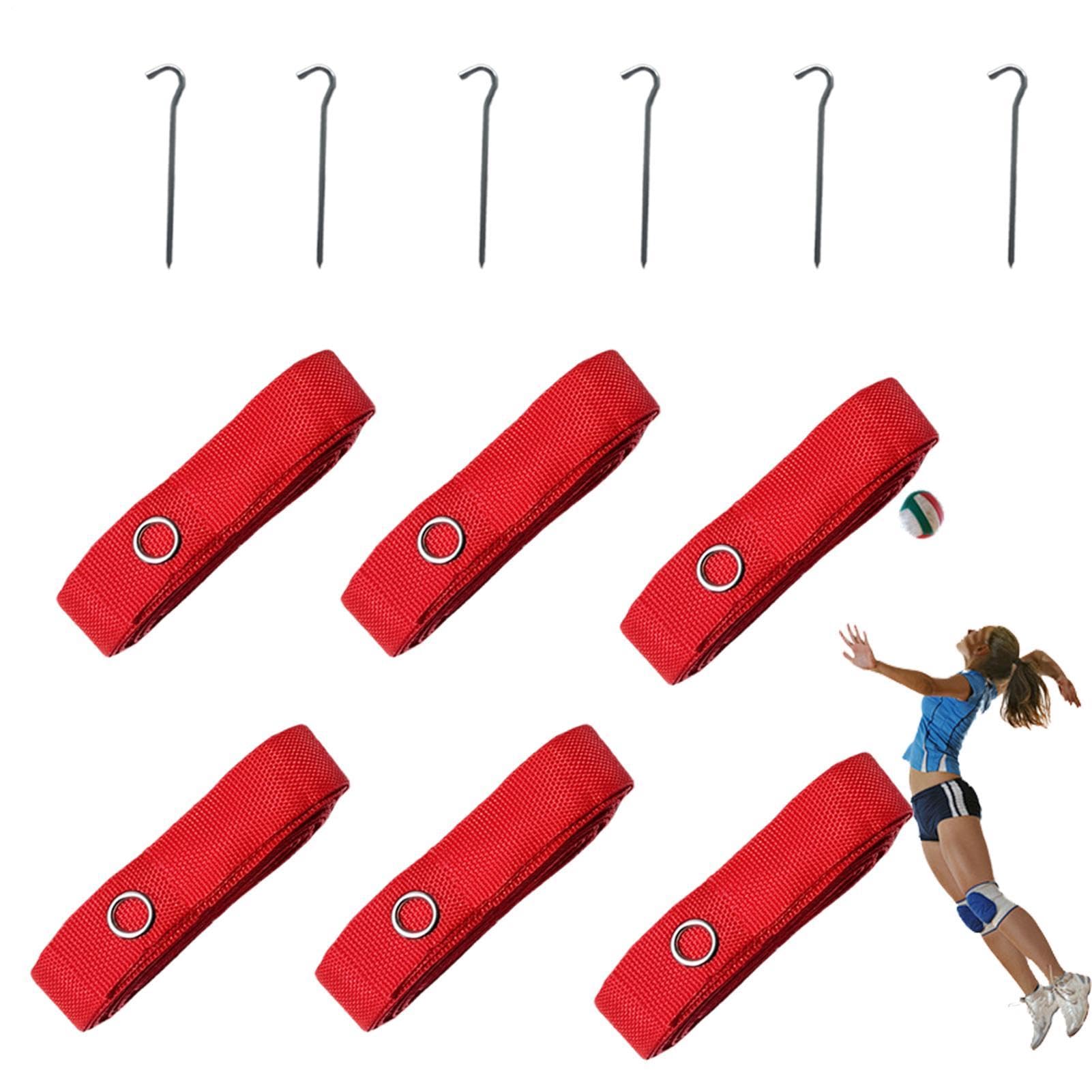 Nastro Segnaletico Per Pallavolo - Ancoraggi Facili Da Installare, Linee Del Campo Durevoli Ad Alta Visibilità, Confine Per Sport Fluviali Premium, Set Completo Di Kit Hardware Per Dimensioni Regolame