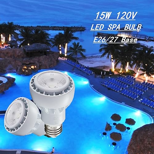 Miniatura 2 de Bombilla LED de spa de 15 W, 1500 lm, 120 V, 6000 K, luz diurna blanca, bombilla de repuesto para piscina, bombilla de repuesto para piscina de spa