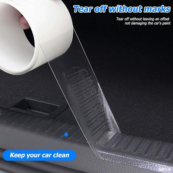 Moly Magnolia Araba kapısı kenarı giriş koruyucuları, 5D karbon fiber, çarpışma önleyici, su geçirmez koruyucu bant, kazıma kapağı şeridi, araba kapısı eşiği arka tamponu, çoğu araba için otomotiv dış aksesuarları