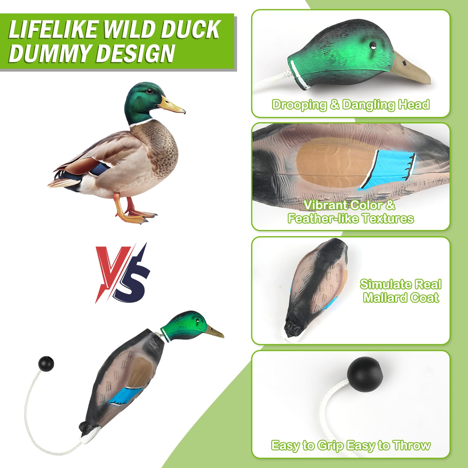 ARCHEREST Dead Duck Dummy Bumper per caccia retriever addestramento cane galleggiante
