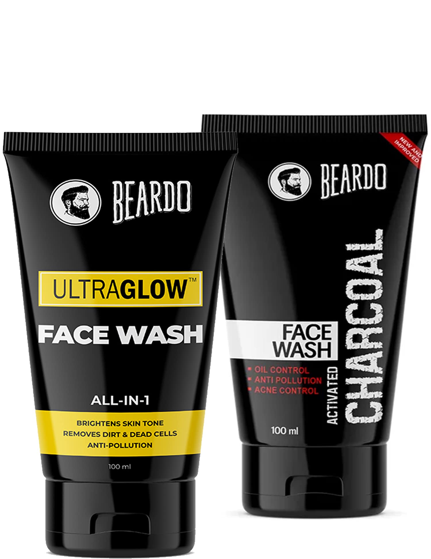 Buy Beardo Charcoal and UltraGlow face wash for all skin type, helps