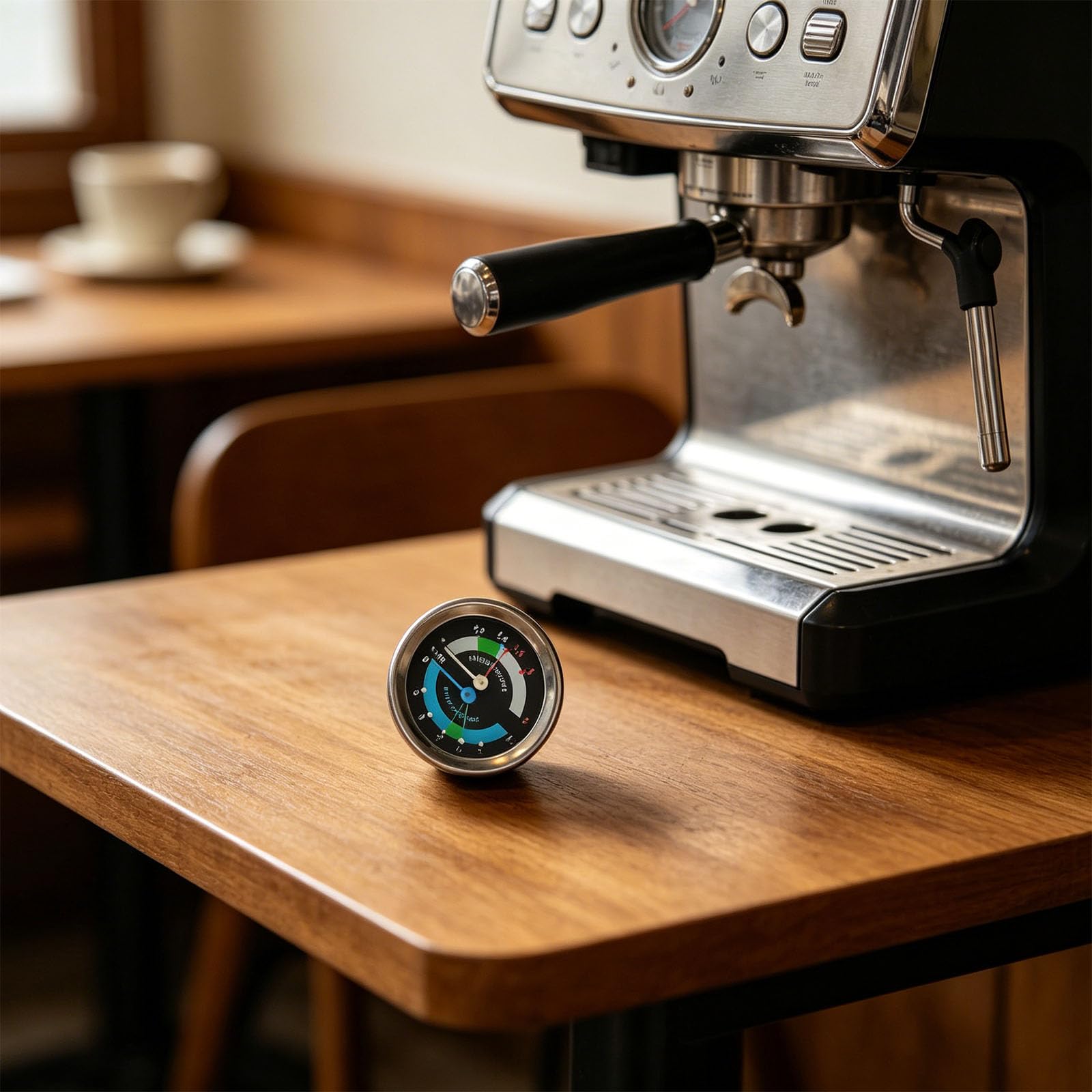 Medidor de presión preciso de máquina de café de doble aguja con 6,45 cm de diámetro y 8 conexiones, medidor de presión de máquina de café espresso de moda