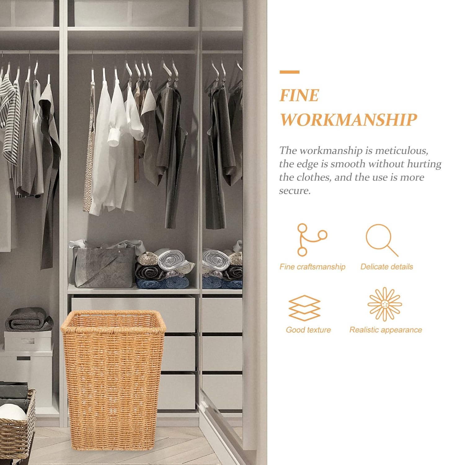 Zerodeko Woven Wastebasket for Bathroom and Kitchen Rustic Multipurpose Storage Basket Compact Trash Can for Spaces Material Stylish Home Decor