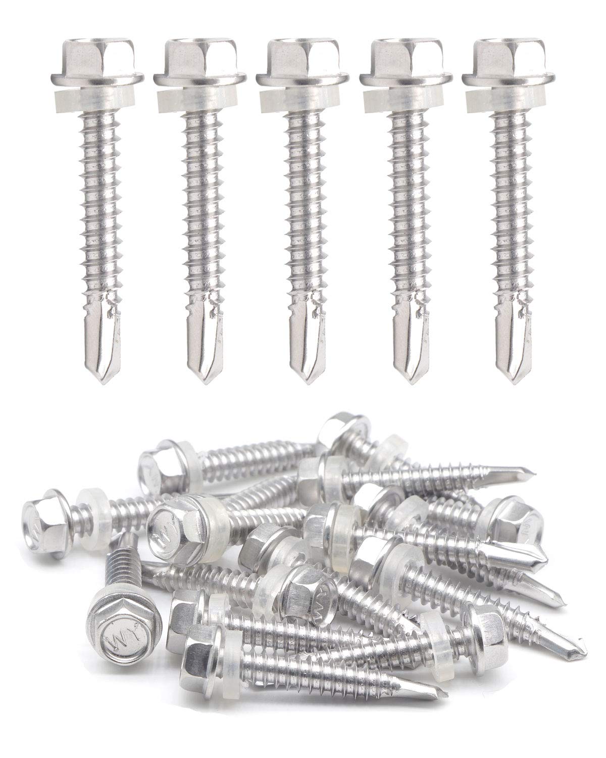 Vis auto-foreuses à tête hexagonale IMScrews en acier 410 pour tôle, lot de 50