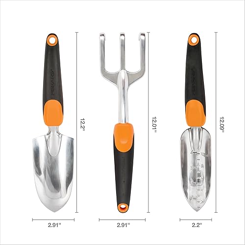 Miniatura 6 de Fiskars 3-in-1 Garden Tool Set, Includes Trowel, Transplanter, and Cultivator for Outdoor Gardening, Ergonomic Yard Tool Kit