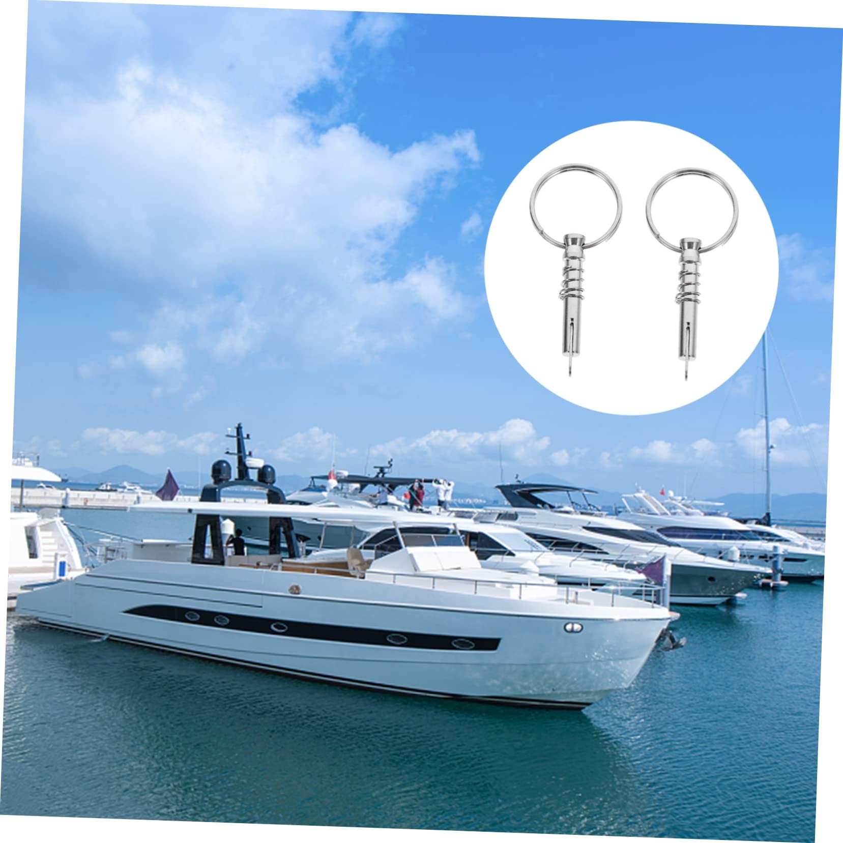 BESTonZON Edelstahl Schnellspannnadel 2Er Set Korrosionsbeständige Sicherheitsstifte Für Boot Bimini Yacht Deckmontage Praktischer Tragbarer Yacht-Pin