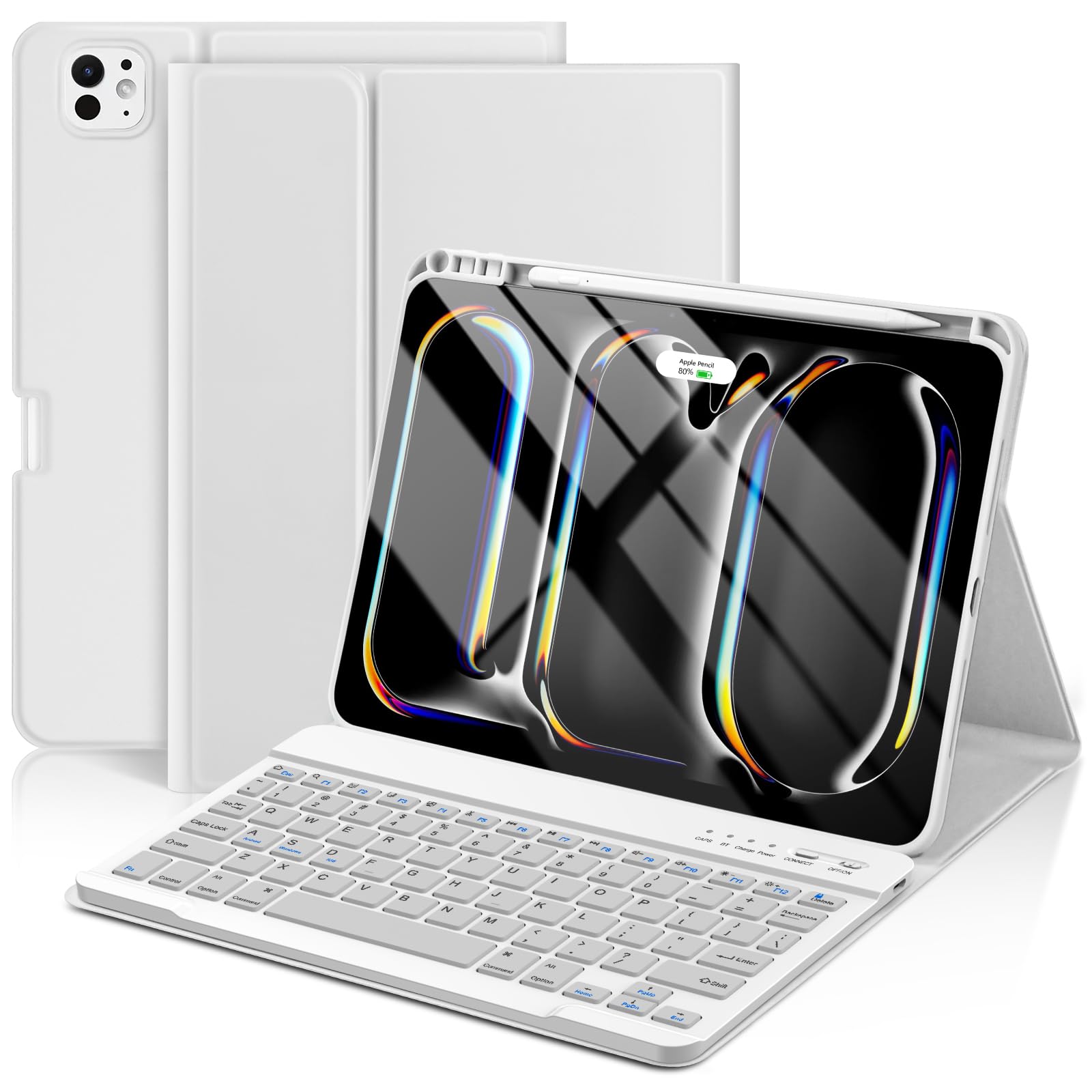 KBCASE Keyboard Case for iPad Pro 11-inch (M4) 2024, Detachable Bluetooth Keyboard Case with Pencil Holder for iPad Pro 11 inch 2024 (Gray)