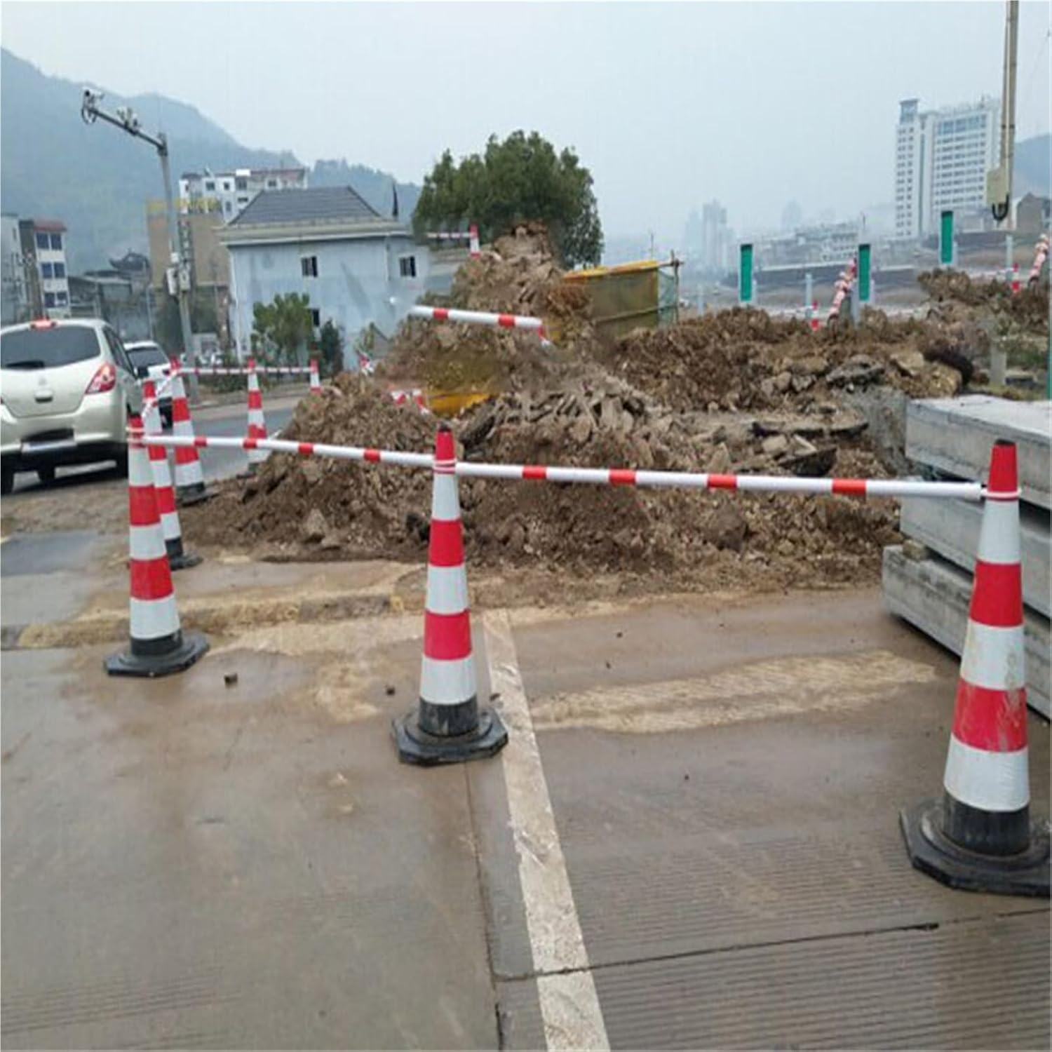 Retractable Traffic Cone Bar Reflective, Long-Term Use Plastic Road Barrier Pole for Work Zones/Events/Road Construction, Portable Traffic Taper Bar