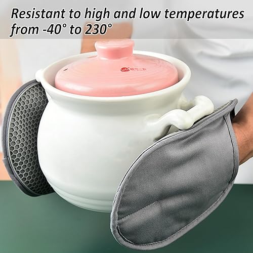 Miniatura 6 de Juego de 2 soportes de silicona para ollas con bolsillos, antideslizantes, acanalados, para cocinas, almohadillas calientes resistentes al calor y