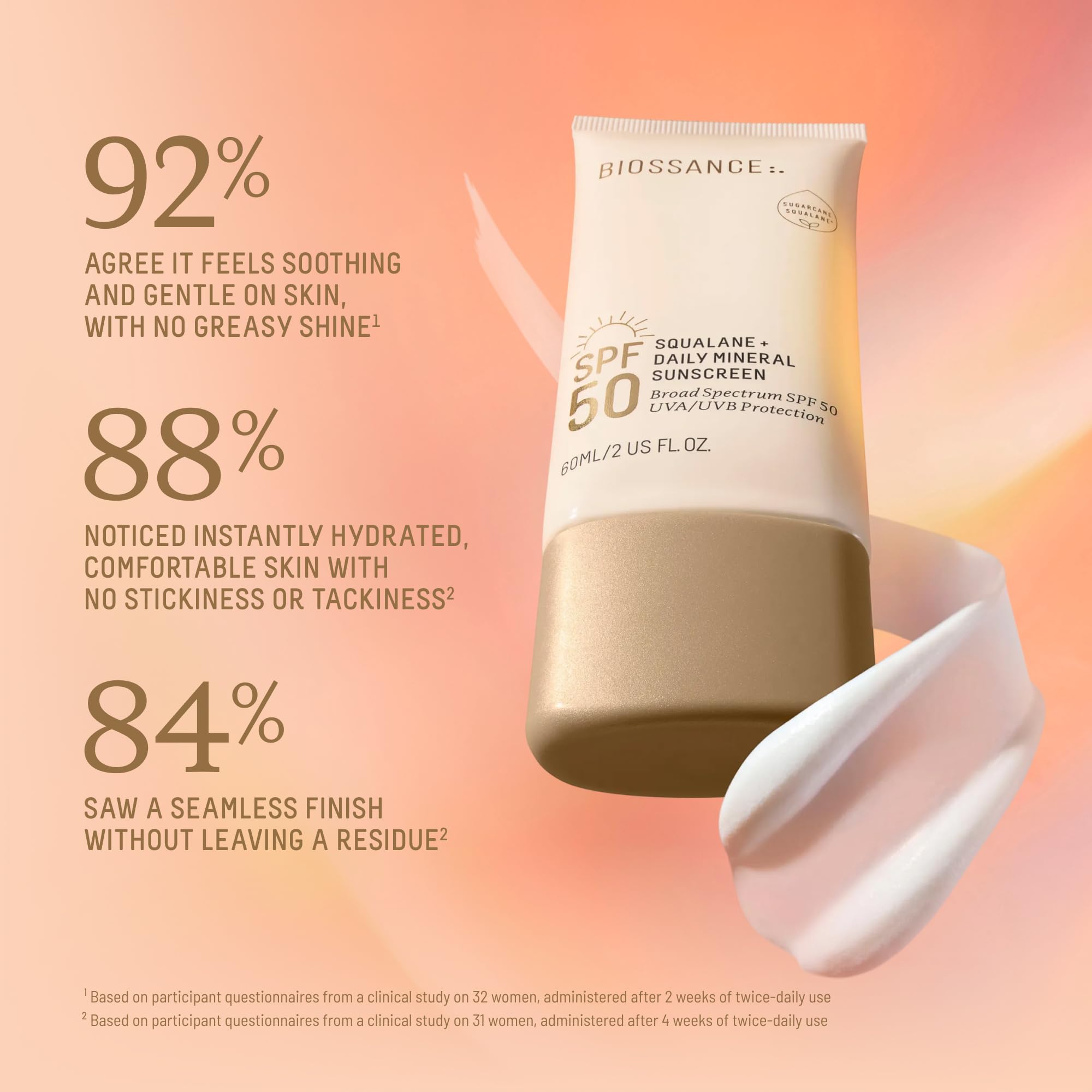 Biossance Squalane + Daily Mineral SPF 50 Sunscreen Lotion, 2 oz