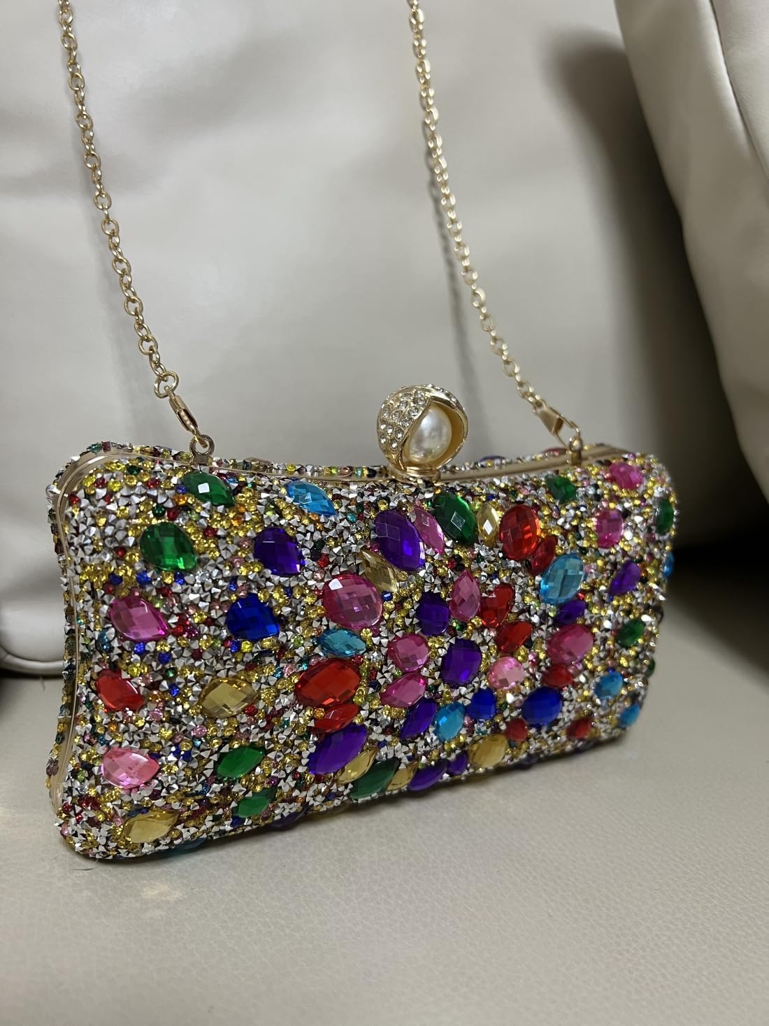 Vgift Crystal Box Clutch, Women Rhinestone Purse Handbag, Jeweled Evening Bags - Image 6