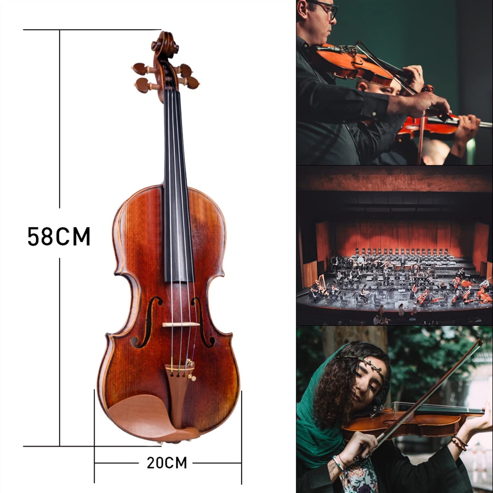 Erwachsene violine Handgefertigtes 4/4 Violine/Geige Full Size Anfänger Student Violine Saiteninstrument Kit Set professionelles Violine