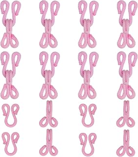 YELARXI Ganchos y ojales de costura, 28 mm, cierre de gancho cubierto, broches para coser en brasier, ropa, pantalones, faldas, ropa, manualidades (paquete de 10, rosa)