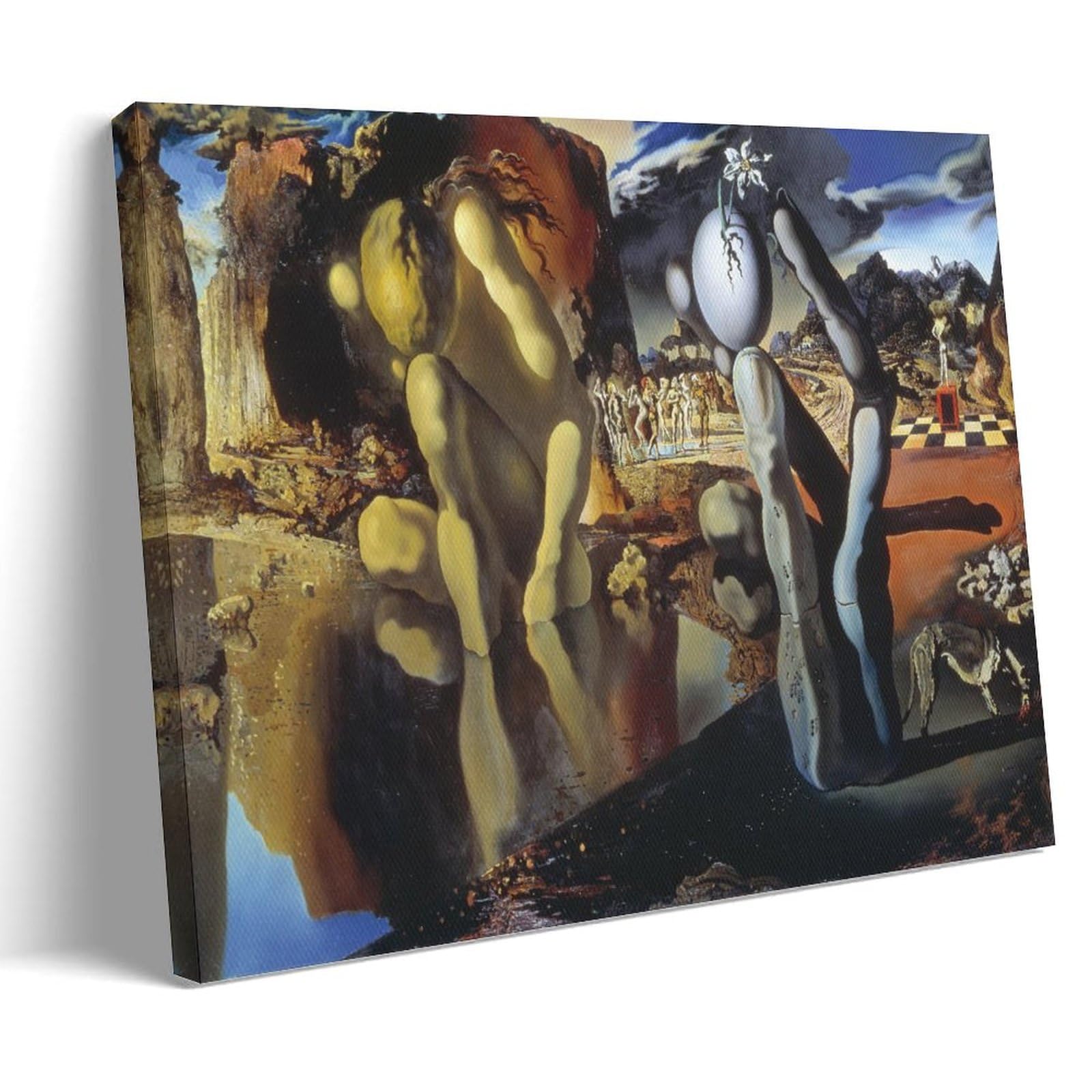 YYUEQIL Salvador Dali Metamorphosis of Narcissus Famous Painting Poster Decorative Painting Canvas Wall Art Living Rooms Bedroom Painting Frame 12x18inch(30x45cm)